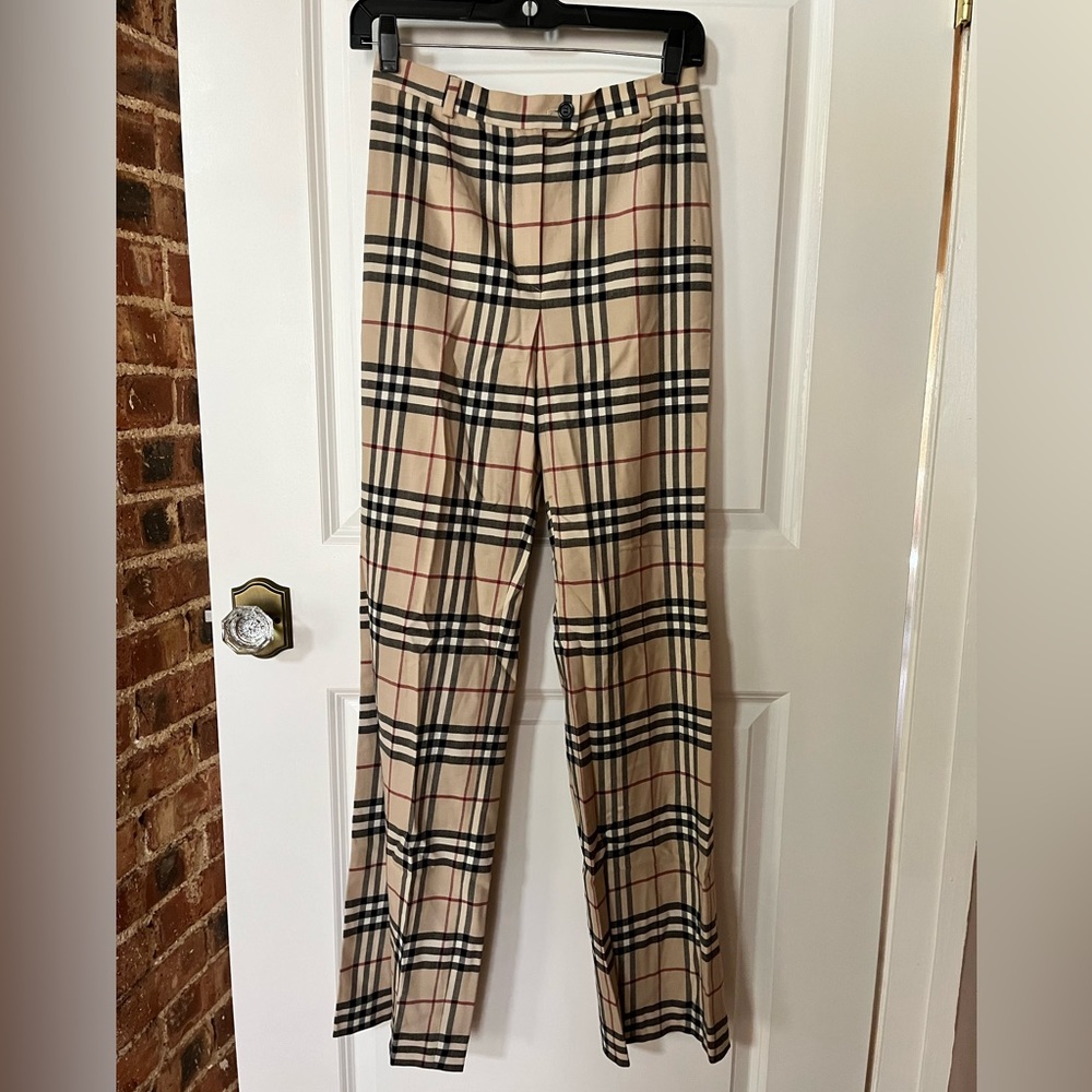 Burberry plaid slacks